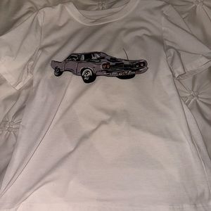White T Shirt Size Small With Car